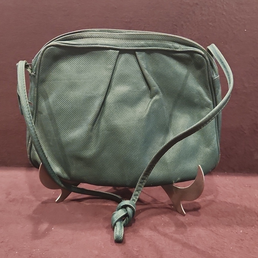 Green Leather Purse for Bullocks Crossbody Vtg